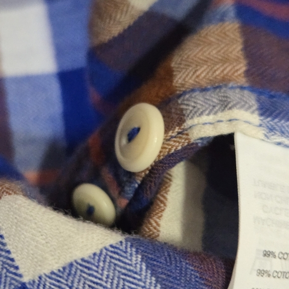 J.CREW Blue and Orange Plaid Button-Up Cotton Shirt. Size Small - Picture 10 of 12